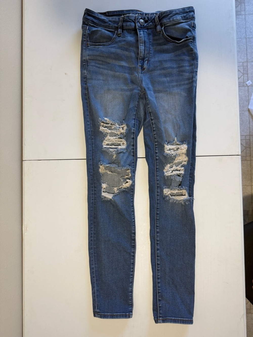 American Eagle Outfitters Ripped Blue Skinny Jeans